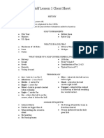 Golf Lesson 1 Cheat Sheet