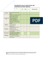 Lista de Comprovacion Orden Superior