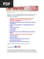 CWA Newsletter, Thursday, September 11, 2014