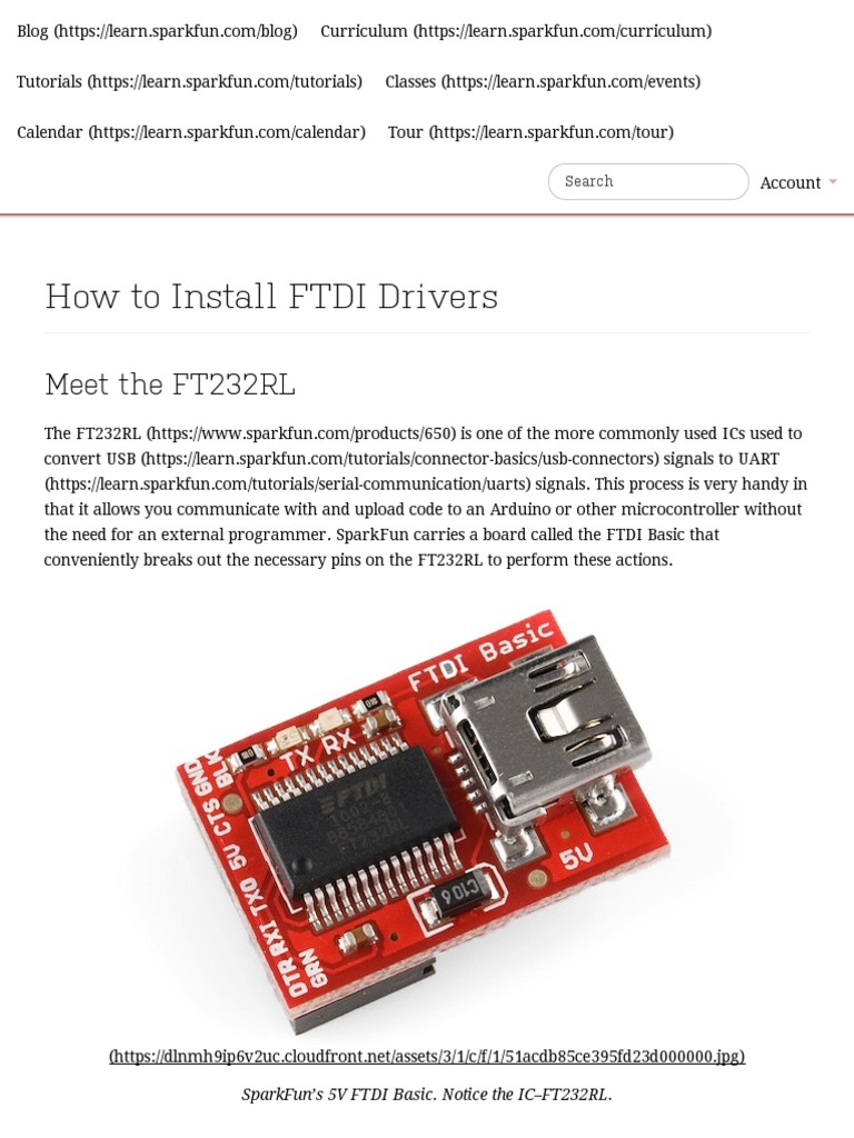 Installing FTDI Drivers for Arduino | PDF