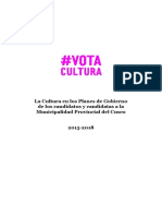 La Cultura en Los Planes de Gobierno de Los Candidatos y Candidatas A La Alcaldía de Cusco, Perú