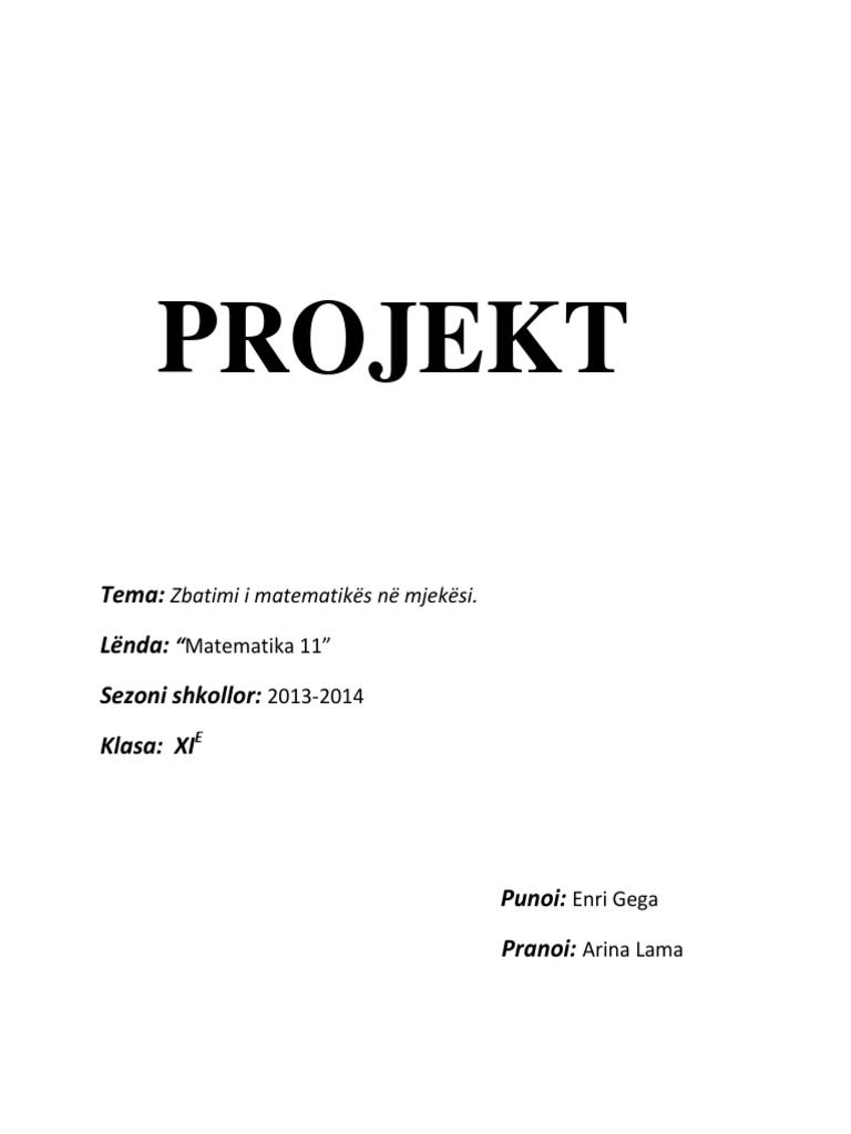 PROJEKT (Matematike) | PDF