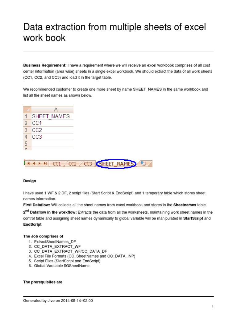 Reading Multiple Sheets Of A Xls File In Bods Microsoft Excel Sql