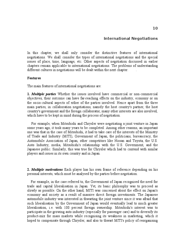 International Negotiations | PDF | Negotiation | Attitude (Psychology)
