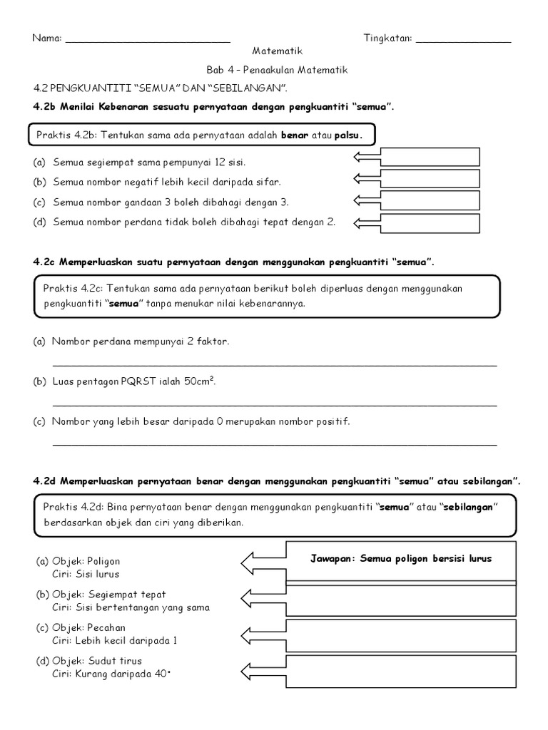 Latihan penaakulan matematik Latihan penaakulan matematik