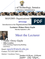 Lecture 1 - Introduction To Organizational Behaviour - September, 2011