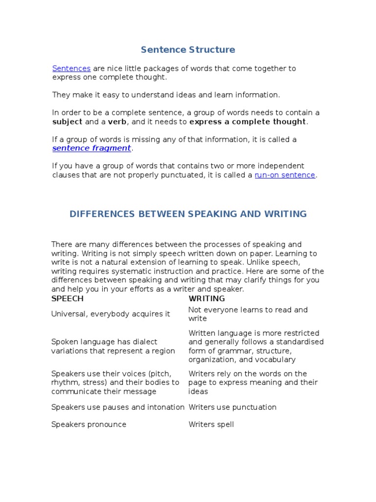 Sentence structure examples pdf image