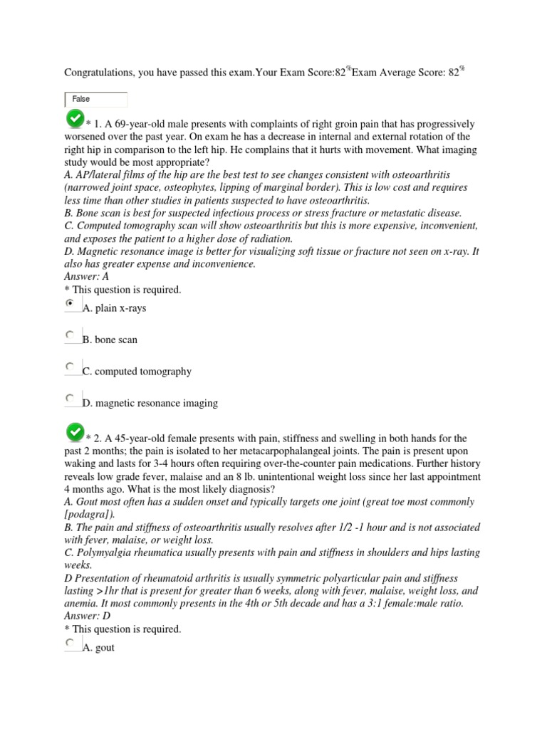 PANCE Practice Questions and Answers | PDF | Headache | Arthritis
