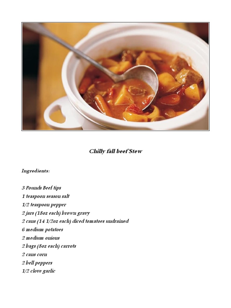 Fall Beef Stew Slow Cooker Recipe | PDF | Cooking, Food & Wine