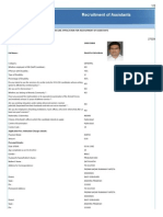 On-Line Application For Recruitment of Assistants