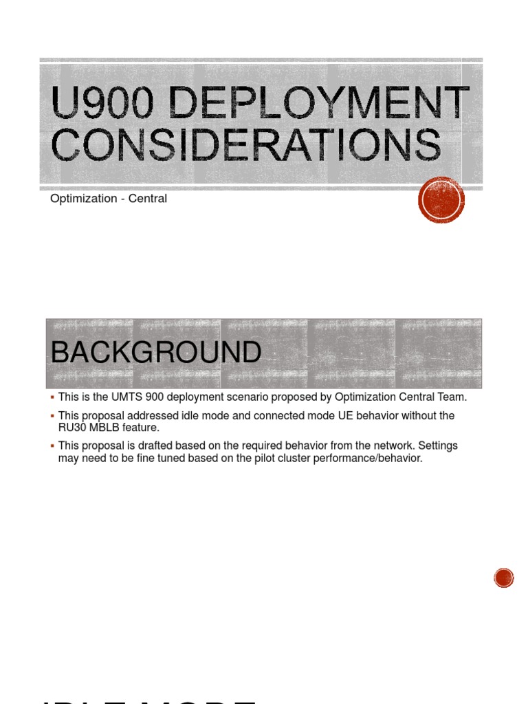 U900 Idle Mode Optimization Proposal | PDF | High Speed Packet Access ...