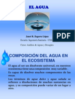 Composición y clases de agua en ecosistemas