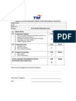 Presentation Grading Sheet For Industrial Training: Subject Matter Marks (10%)