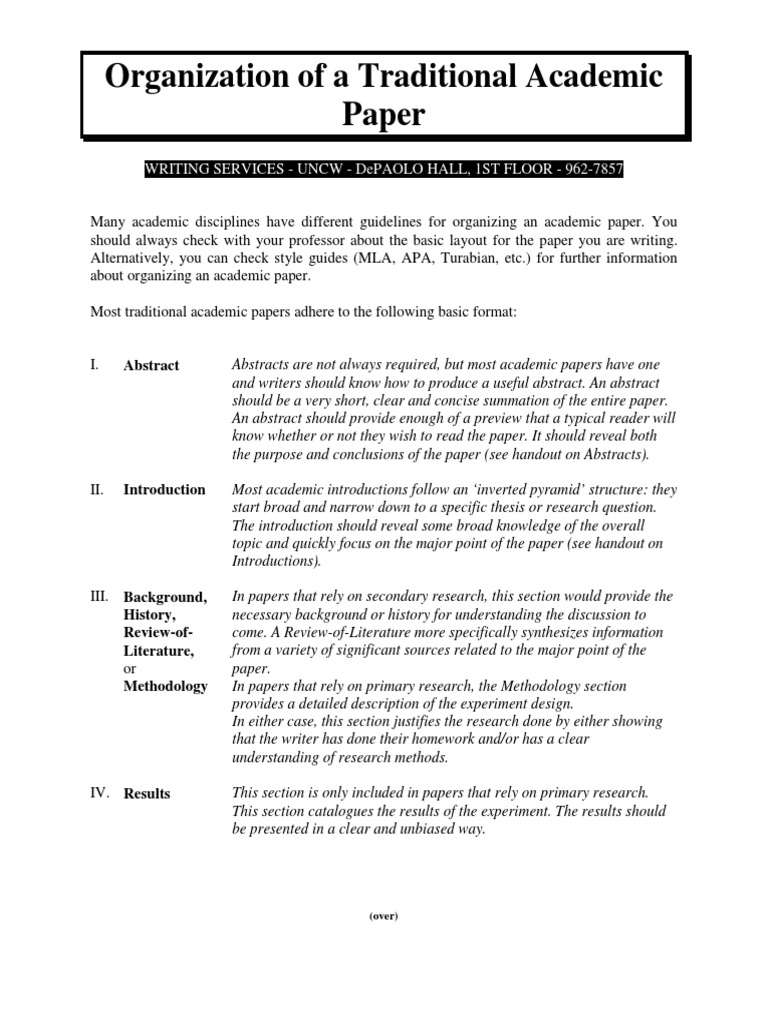 Organizing a Traditional Academic Paper | PDF | Abstract (Summary ...