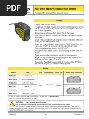 Tai Liệu Cảm Biến Bắt Mau Banner R58 Expert R58ecrgb1 Bipolar