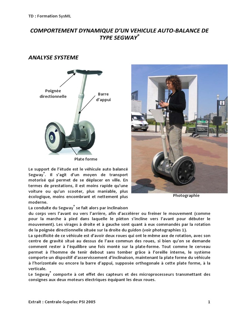 TD Segway SysMl | Roue | Voitures