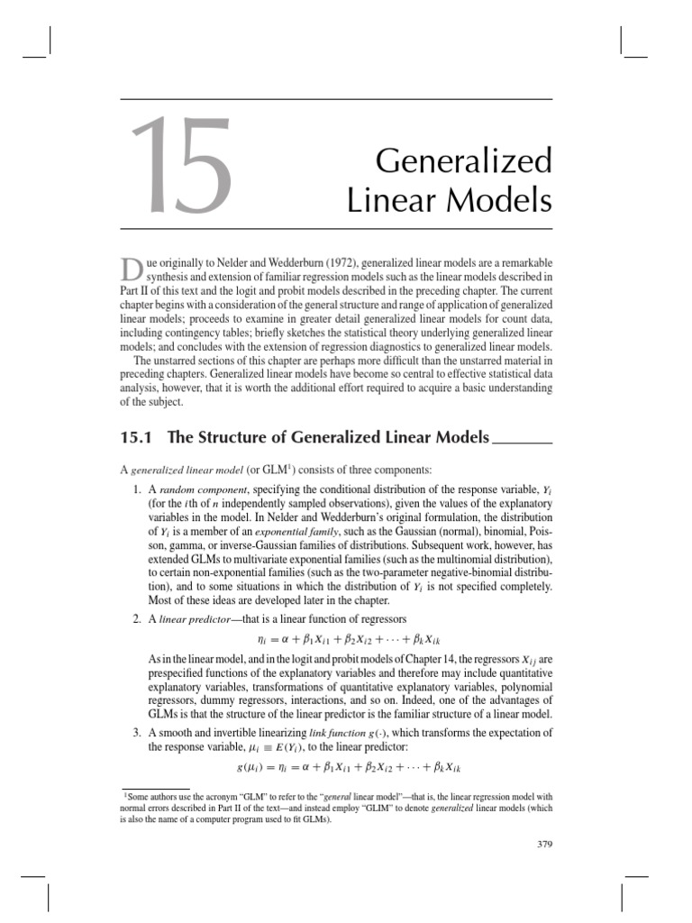 Understanding Generalized Linear Models | PDF | Errors And Residuals ...