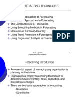 Forecasting Techniques: Dr. C. Lightner Fayetteville State University 1