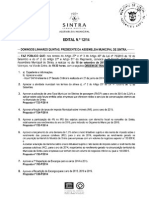 Edital da Assembleia Municipal de Sintra de 18 de Setembro de 2014