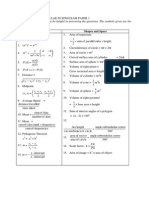 Math Formulae SPM Paper 1