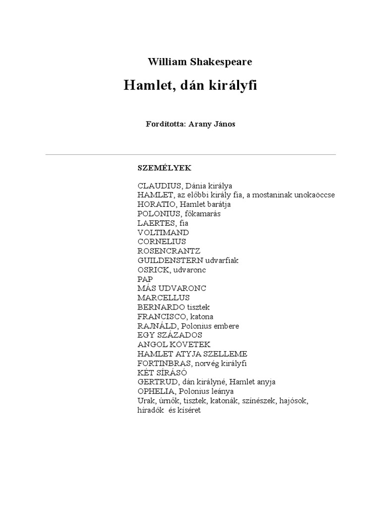 William Shakespeare - Hamlet | PDF