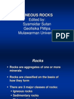Igneous Rocks: Edited By: Syamsidar Sutan Geofisika Fmipa Mulawarman University