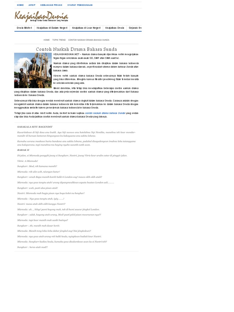 Contoh Naskah Drama Anak Sekolah Sma Barisan Contoh
