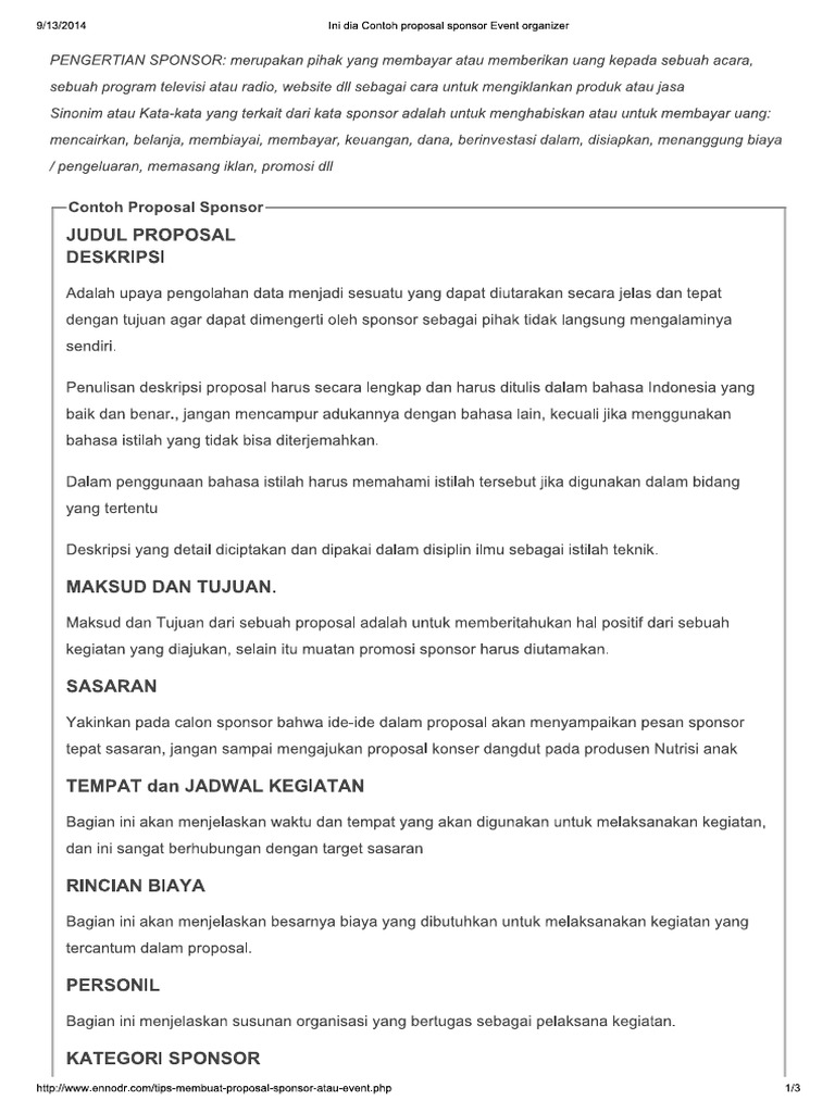 Contoh Proposal Business Plan Event Organizer - Kimcil I