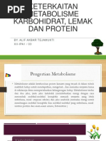 Download Keterkaitan Metabolisme Karbohidrat Lemak Dan Protein by Alif Akbar Tejamukti SN239628745 doc pdf