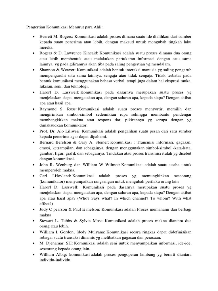 Wildan Pengertian Komunikasi Menurut Para Ahli Pdf