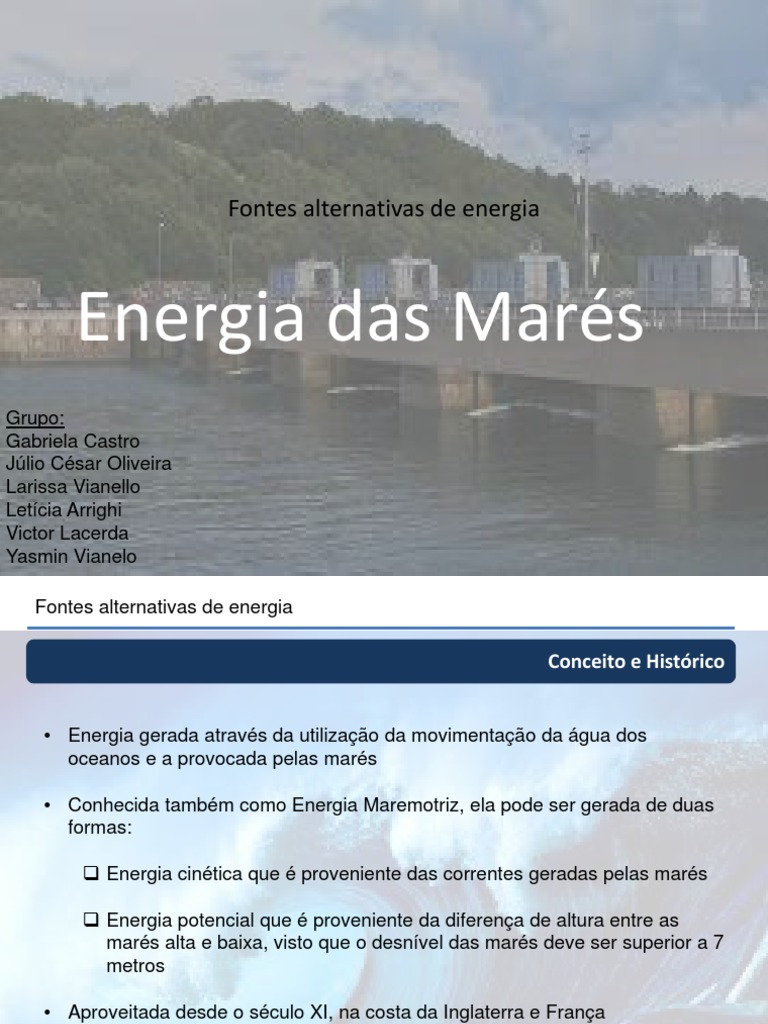 Vantagens e Desvantagens da Energia Maremotriz | PDF | Universo físico ...