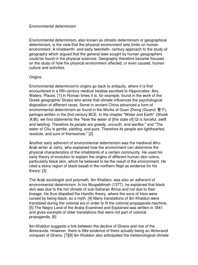 Understanding Environmental Determinism | PDF | Economic Growth ...