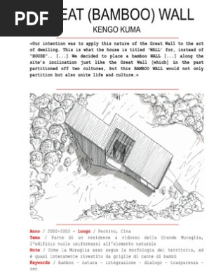 Great (Bamboo) Wall - Kengo Kuma | PDF