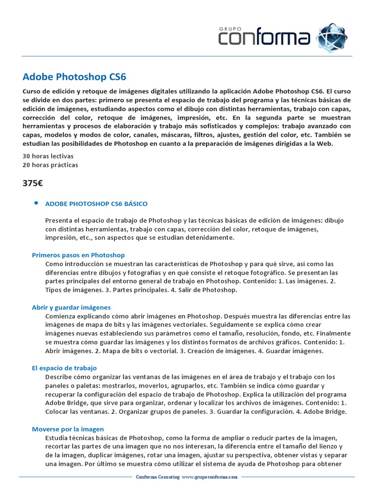 Curso de Adobe Photoshop CS6 | PDF | Adobe Photoshop | Imagen