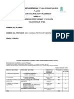 Criterios y Rubricas de Evaluacion de Quimica I Curso 2014b