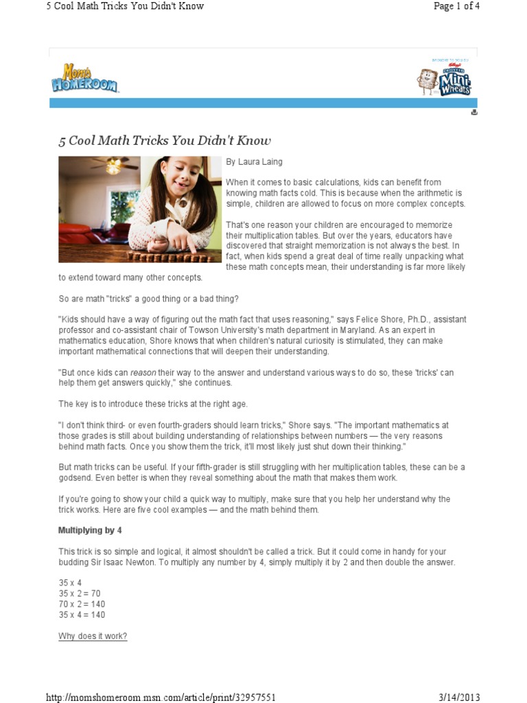 5 Cool Math Tricks Multiplication Understanding