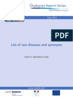 List of Rare Diseases in Alphabetical Order