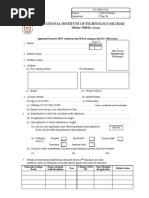 Application Form MTech Spot 2014 15