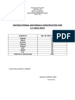 Instructional Materials Constructed For S.Y.2012-2013