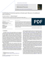 Conditioning of Sexual Proceptivity in Female Quail-Measures of Conditioned Place Preference