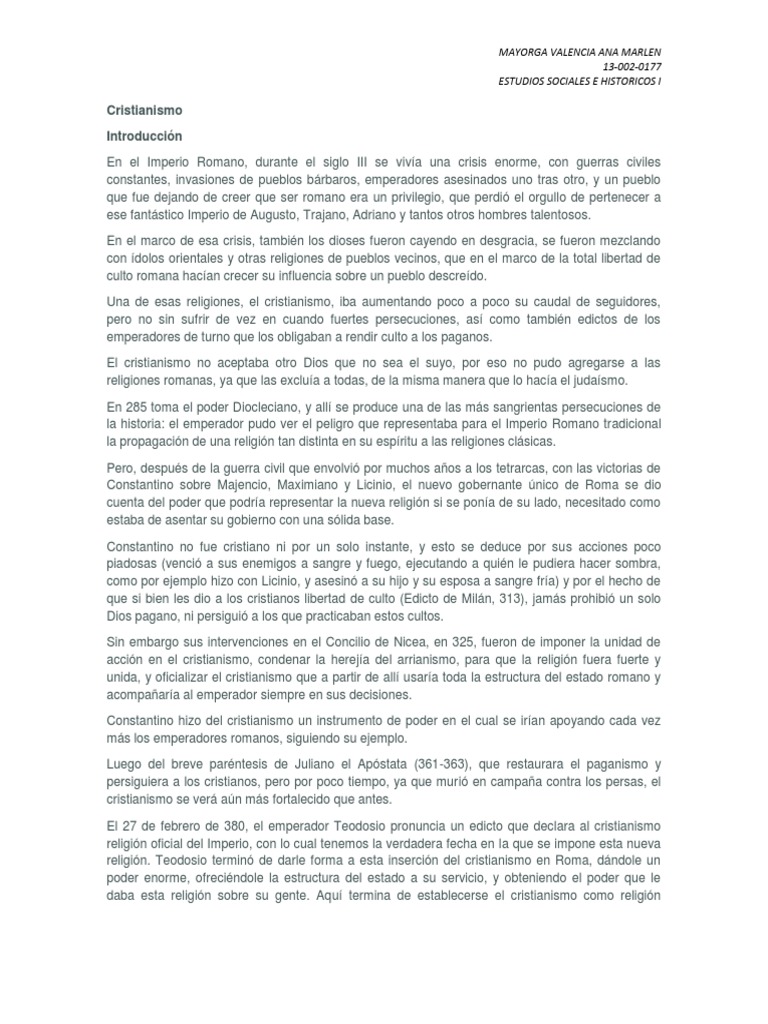 Cristianismo en el Imperio Romano: Orígenes y Poder | PDF | Constantino ...