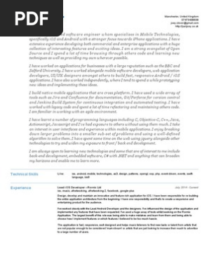Joey Clover's Resume
