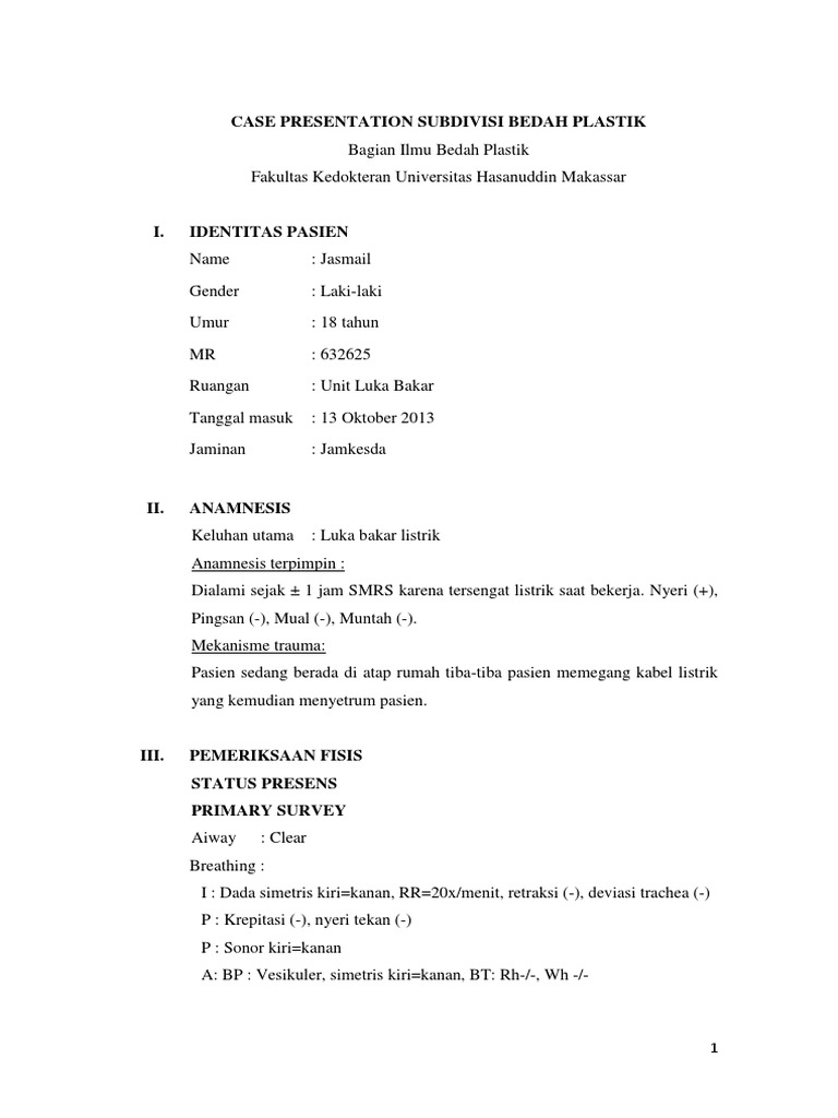 Luka Bakar Assesment