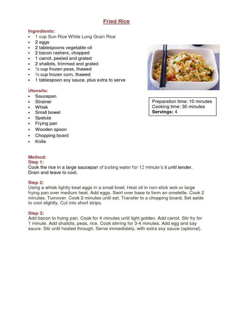 Fried Rice | PDF | Technology & Engineering