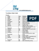 Vocabulary Study Guide: Week #1 Word Type