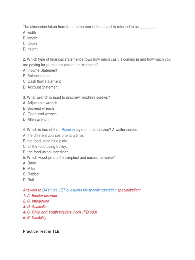 LET Practice Test and Answers Guide | PDF | Plant Breeding | Genetic ...