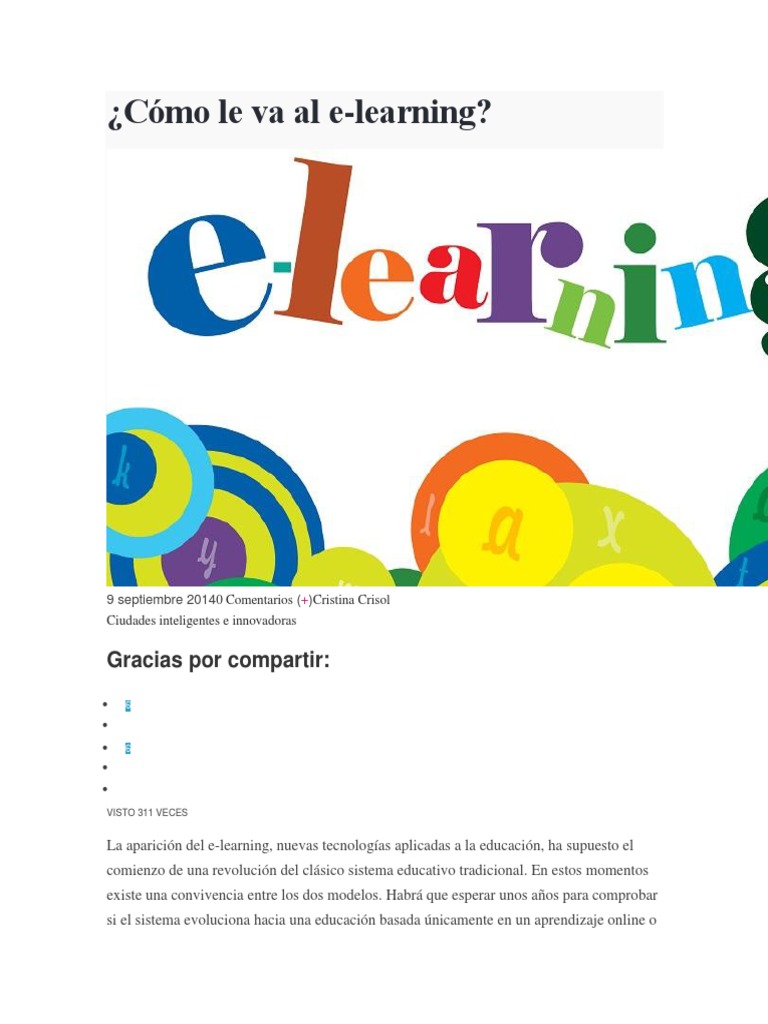 E Learning | PDF | Curso abierto masivo en linea | Tecnologia Educacional
