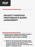 Product Oriented Performance Based Assessment