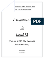 Assignment in Law313: (Act No. 2031: The Negotiable Instruments Law)