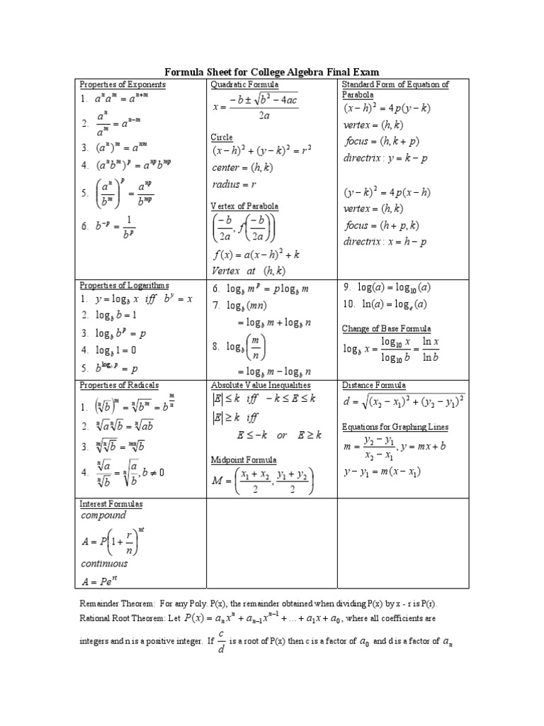 College Algebra